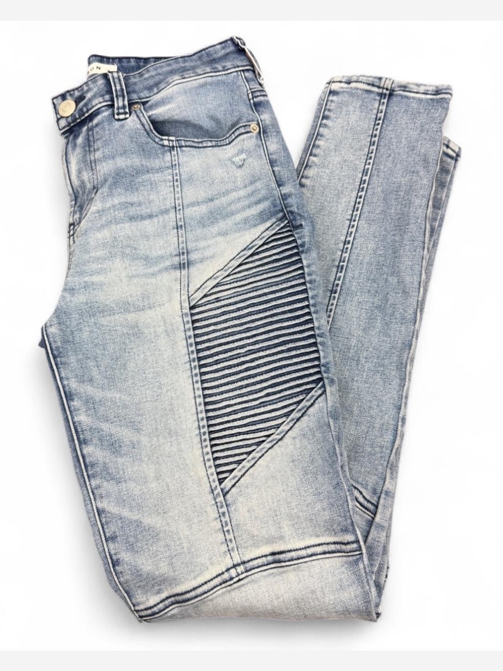 PacSun Stacked Skinny Light Wash Biker Detail Jeans Size 29